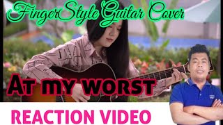(Pink Sweat$) At My Worst - Fingerstyle Guitar Cover | Josephine Alexandra (REACTION VIDEO)