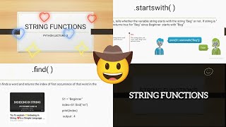 String Functions🤠 In Python -find() ,startswith(), replace (),endswith()👆 #stringfunctions #python25