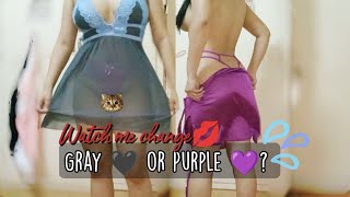 Purple or Gray? | Lingerie Try on Haul | NO BRA CHELLENGE with Mai Yumi