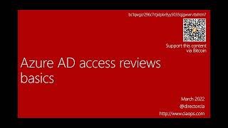 Azure AD access reviews basics