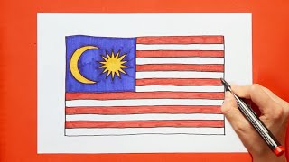 How to draw National Flag Of Malaysia