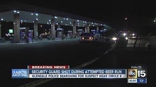 Security guard shot during attempted beer run