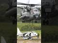 Marines CH-53E Super Stallion lifts a scrapped AV-8B Harrier II #ch53e #helicopter #shorts