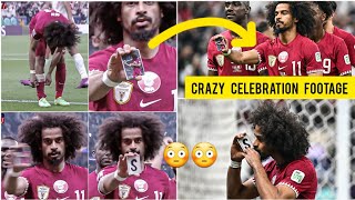 😳 Qatar's Akram Afif unique celebration after scoring goal vs Jordan in Asian Cup final gone viral