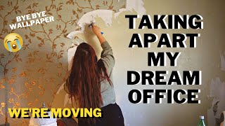 Taking apart \u0026 packing up my DREAM office 🥲 | WE'RE MOVING (again)