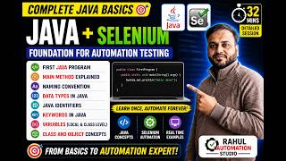 Java Basics for Selenium | Main Method, Variables, Class & Object Explained