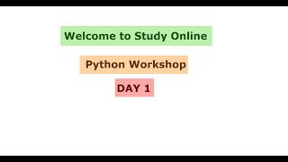 Day 1 Python Workshop Nov 2021