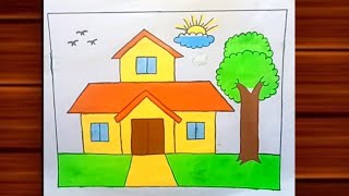 House Drawing / How To Draw House Step By Step / House 🏡🏡🏡🏡