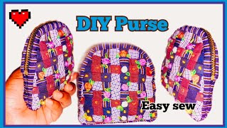 DIY Purse,ඉවත දමන රෙදි කොටස් වලින් පහසුවෙන් ලස්සන මුදල් පසුම්බියක් නිර්මාණය කරගන්නෙ මෙහෙමයි.easy sew