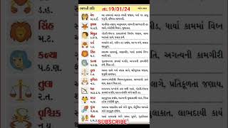 આજનું ભવિષ્ય રાશિફળ તા.19/01/24 #viral #short #rashifal #રાશિફળ