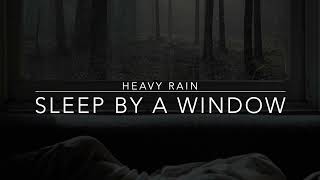 Sleep Under A Window During A Thunderstorm - 1 hour heavy window rain sound for Sleep