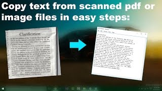 Copy Text From an Image or Scanned pdf files in Easy Steps