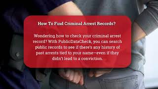 How To Find Criminal Arrest Records
