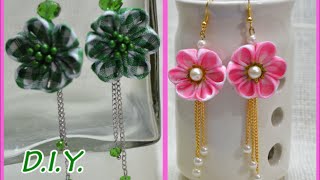 ❃ ❁ ❀ D.I.Y. Kanzashi Flower Earings | MyInDulzens ❀ ❁ ❃