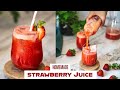 Strawberry Juice (2 Minute Recipe) - How to Make Homemade Strawberry Juice without a Juicer | Vegan