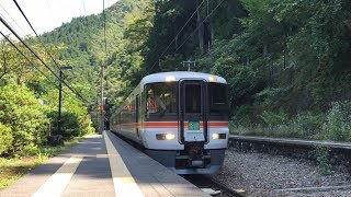 【飯田線】飯田線一の秘境駅！小和田駅を通過する373系ワイドビュー伊那路 【JR東海】