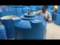 water tank full production process inside factory with smart making