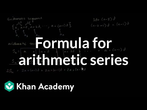 Formula for arithmetic series Formula for arithmetic series