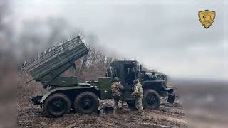 Precision Strikes: 44th Army Corps Artillery Targets Enemy Positions with BM-21 Grad