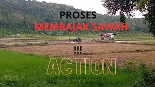 Manuver sambil ngebut saat membajak sawah dilahan yang luas.