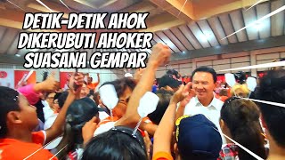 DETIK-DETIK AHOK DIKERUBUTI AHOKER. GEMPAR SEBELUM DUKUNG MAS PRAM BANG DOEL #ahoker #ahok #maspram