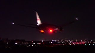 ITAMI 伊丹空港 夜景 32L / JAL ANA機 千里川 離着陸