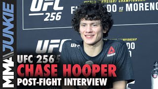 Chase Hooper declines beer, will celebrate with M&Ms | UFC 256 post-fight interview