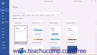 Word 2016 Tutorial Using Templates Microsoft Training