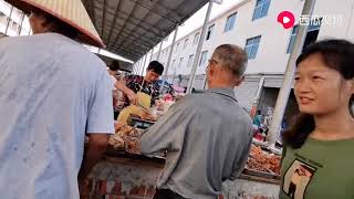 江西农村赶集日：带上100块看看能买些什么菜，猪肉卖多少一斤！