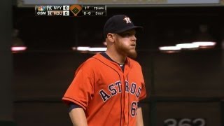 NYY@HOU: Oberholtzer fans four over 5 1/3 innings