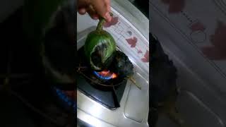 Roasting An Eggplant 🍆 on Stove #shorts