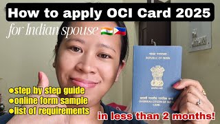 How to apply oci card for Indian spouse Online form and list of requirements sample