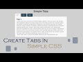 Simple Tabs Using HTML/CSS In Only