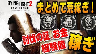 【DYING LIGHT２】これは超オススメ！『討伐の証』をメインに『経験値』と『お金』も追加で楽に集める方法を紹介します！