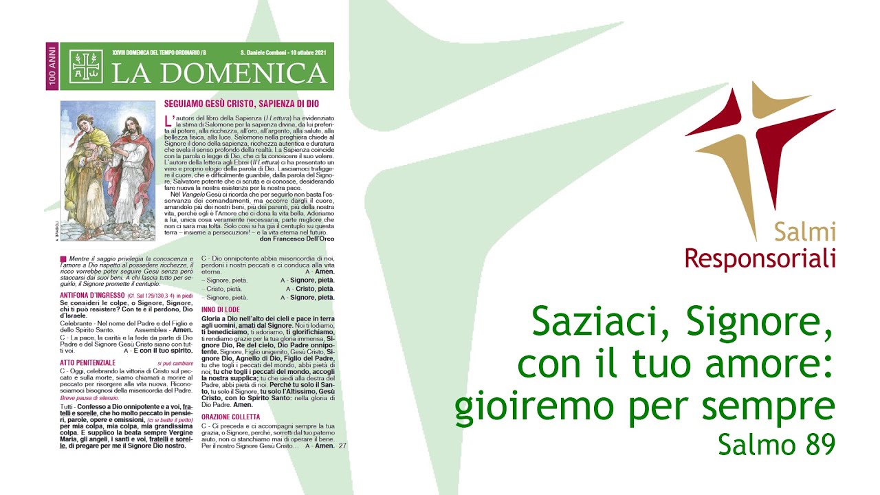 XXVIII Domenica Del Tempo Ordinario | Anno B | Foglietto La Domenica ...