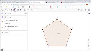 Using GeoGebra to Draw a Regular Pentagon - MTH 516 H3 #2 (Fall 2018)