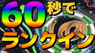 【スリザリオ】60秒以内にランクインできるか？【Slither.io】