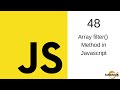 Javascript Tutorial in Hindi - 48 filter function in javascript , filter method in javascript