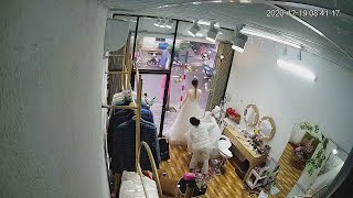 Wedding Dress Mannequin Takes a Dive || ViralHog