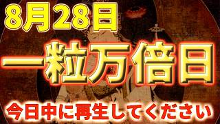 ご縁のある方だけ、視聴することが出来ます。8月28一粒万倍日。今日中に再生してください。運気 金運 くじ運