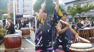 2018 07 22 武蔵越生高校和太鼓部「青龍」＠２０１８越生まつり 2 「雷音」：埼玉県入間郡越生町