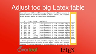 Adjust the size of too big Latex table