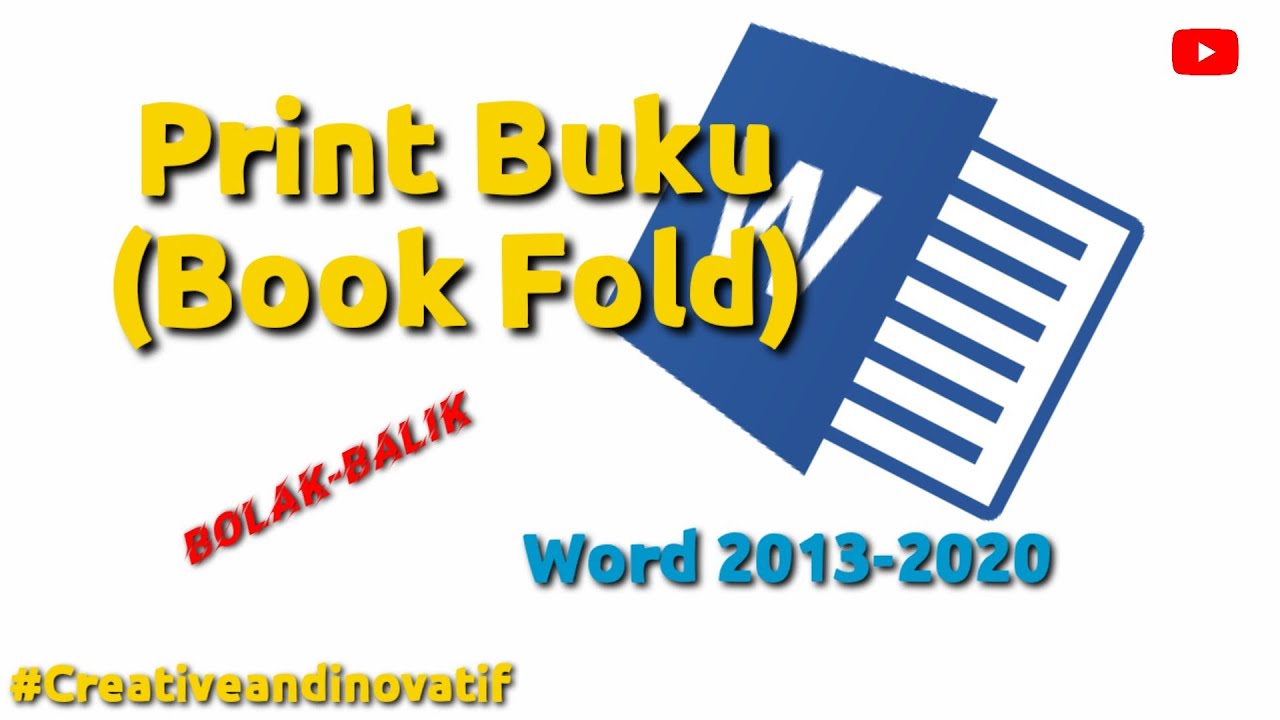 Cara Print Buku (Book Fold) | Printer Epson |Word 2013-2020 - YouTube