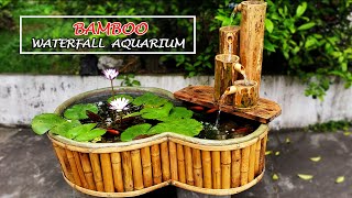 Amazing Ideas From Cement and Bamboo | DIY Beautiful Waterfall Aquarium Easy - For Your House