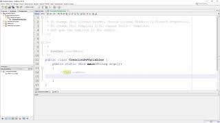 Creación de Variables en Java