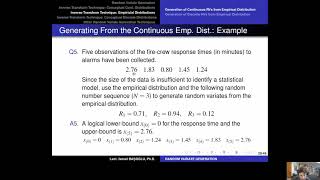 Simulation Modeling 39 Generating Continuous RVs from Empirical Distributions