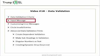 Lesson 18: Mastering Data Validation in Excel – Tips & Tricks for Error-Free Data Entry