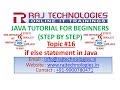 Java tutorial for Beginners 16 | if  else statement in Java | Control Statements| Raj Technologies
