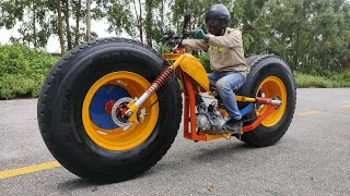 Build A Crazy Motorbike From Truck Wheels And The End…