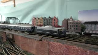 1 round on layout, Liliput E 10 w/ 1961 nighttrain D 2960 Dortmund--Kufstein